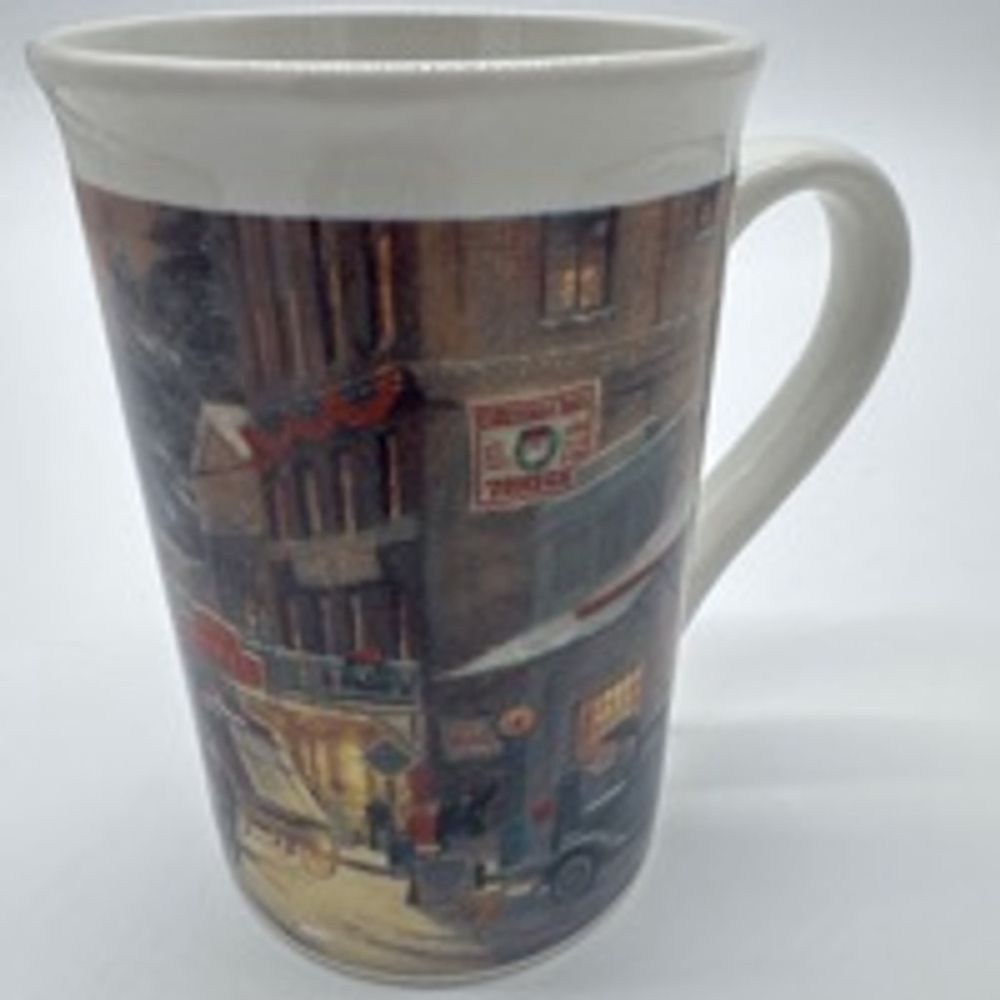 Vintage 1990 Thomas Kinkade Christmas On Main Street Tall Mug - Picture 4 of 5